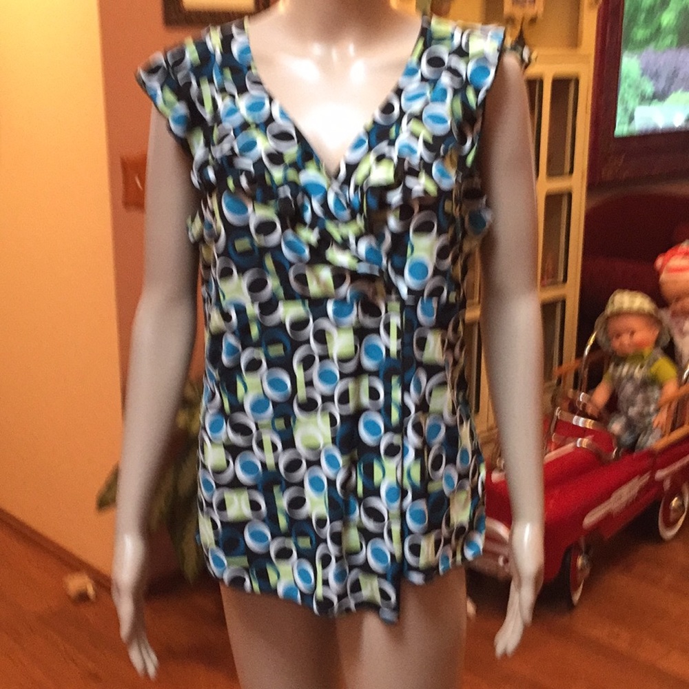 Susan Lawrence Jersey print top size PXL